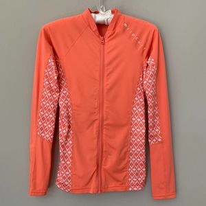 Ripcurl apricot color zip front lightweight jacket rash guard top long sleeve